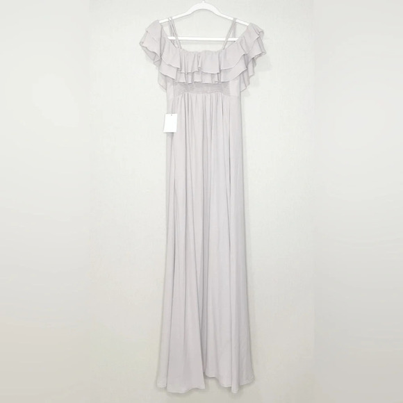 Show Me Your MuMu Emma Ruffle Maxi Dress Show Me The Ring Crisp Size Large SR46 - Picture 9 of 9